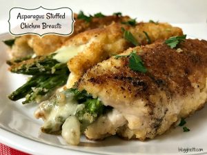 These Asparagus Stuffed Chicken Breasts are oozing with provolone cheese and turn out so tender and moist. Simple enough to prepare for any night of the week, yet elegant enough for a special occasion meal.