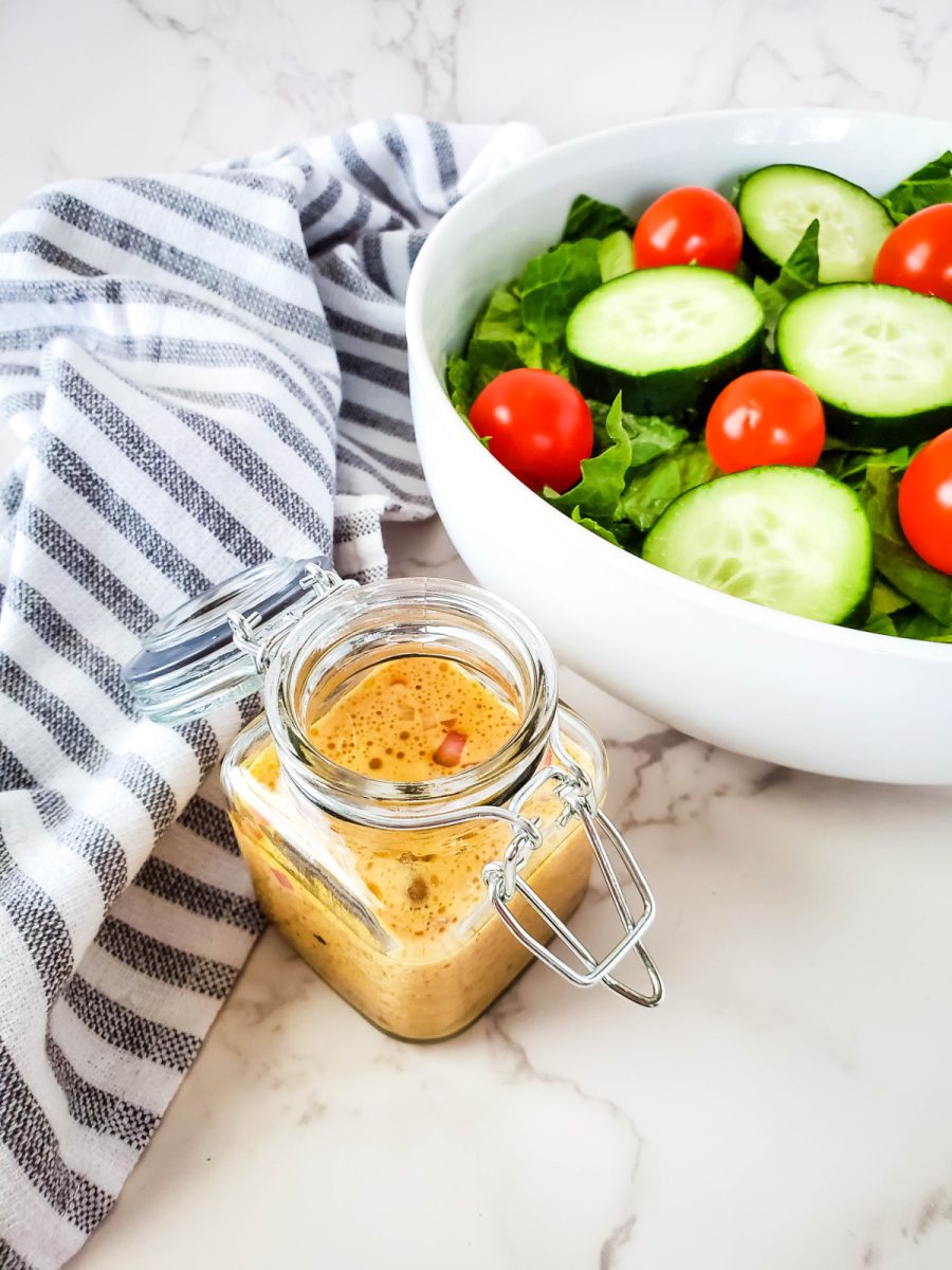 salad with homemade dressing