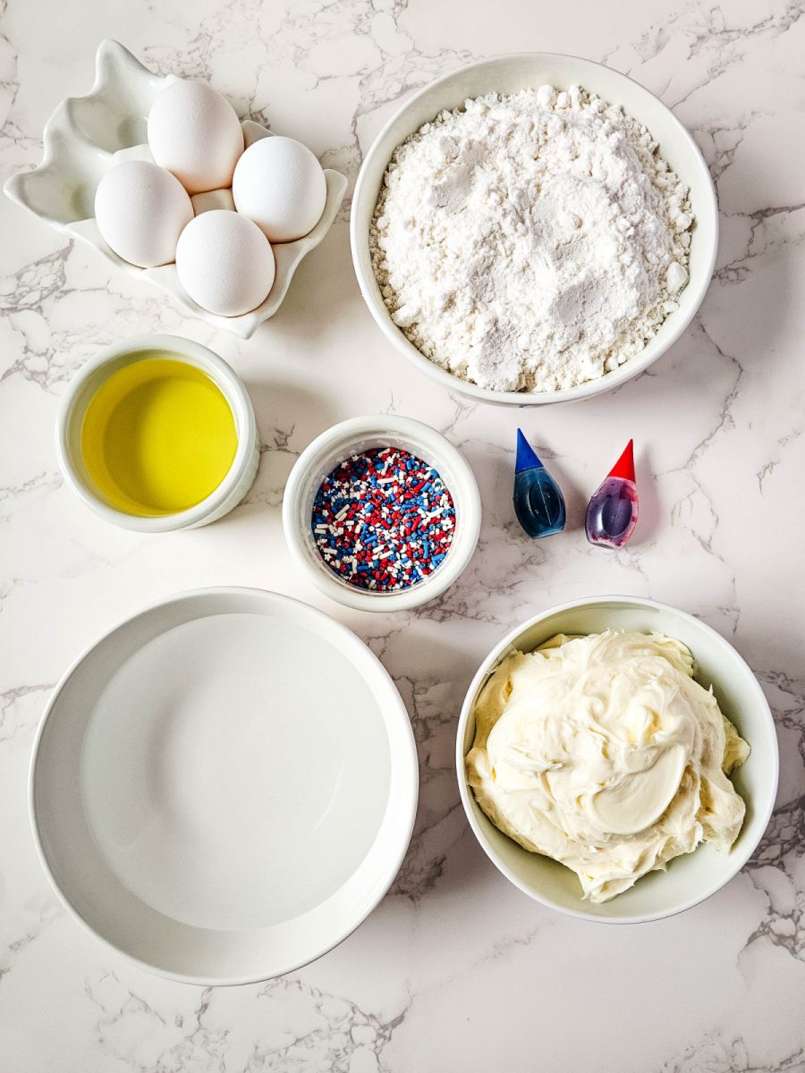 ingredients for patriotic cake