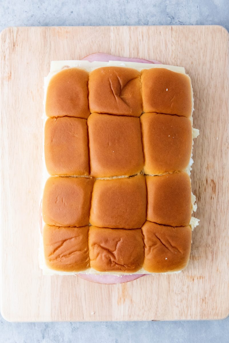 place top of bun over sandwich bottom