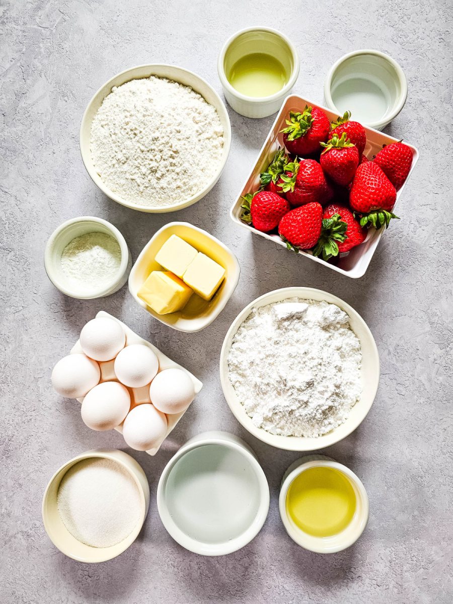 ingredients for strawberry cupcakes