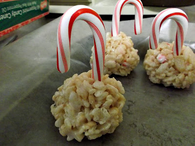 Peppermint Rice Krispie Snow Balls