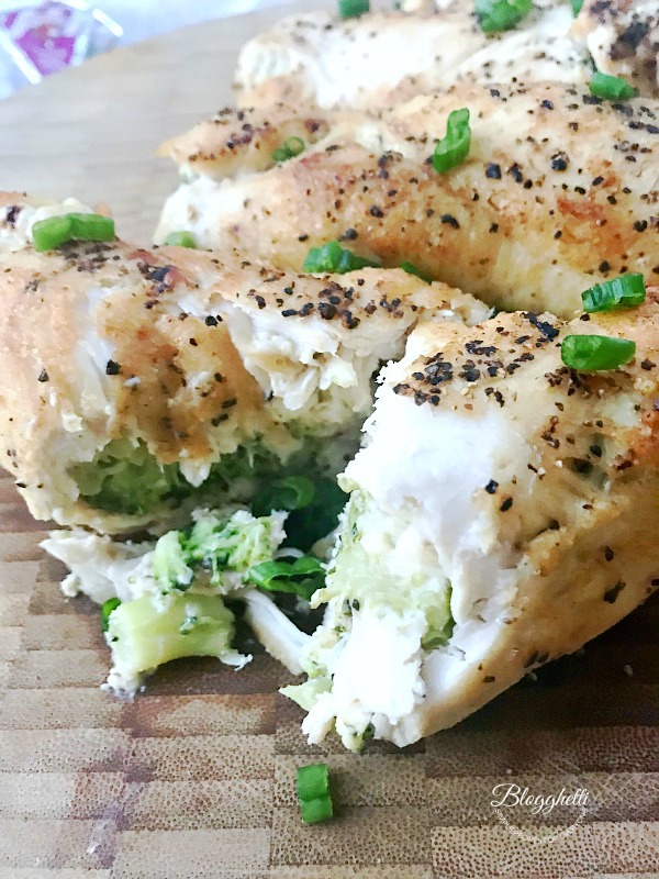 Broccoli and Swiss Cheese Stuffed Chicken Breasts close up