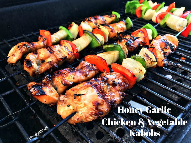 Honey Garlic Chicken and Vegetable Kabobs