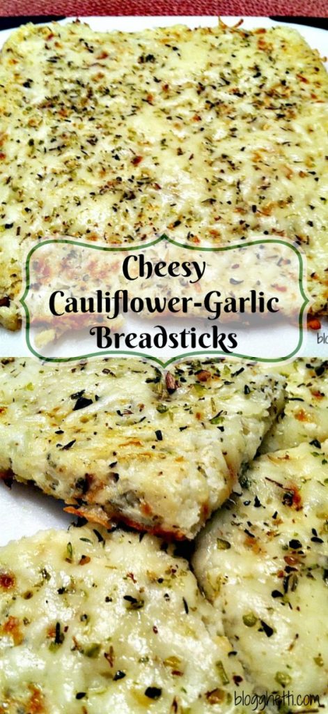 Low Carb Cheesy Cauliflower-Garlic Breadsticks looks and tastes like cheesy bread!