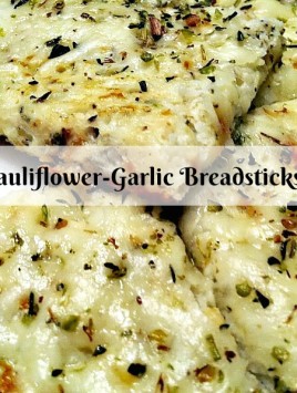 Low Carb Cheesy Cauliflower-Garlic Breadsticks looks and tastes like cheesy bread!