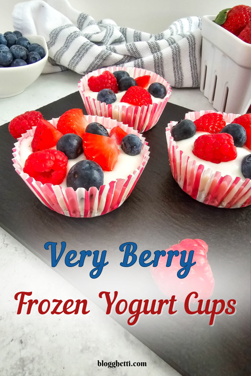 Very Berry Frozen Yogurt Cups image with text overlay