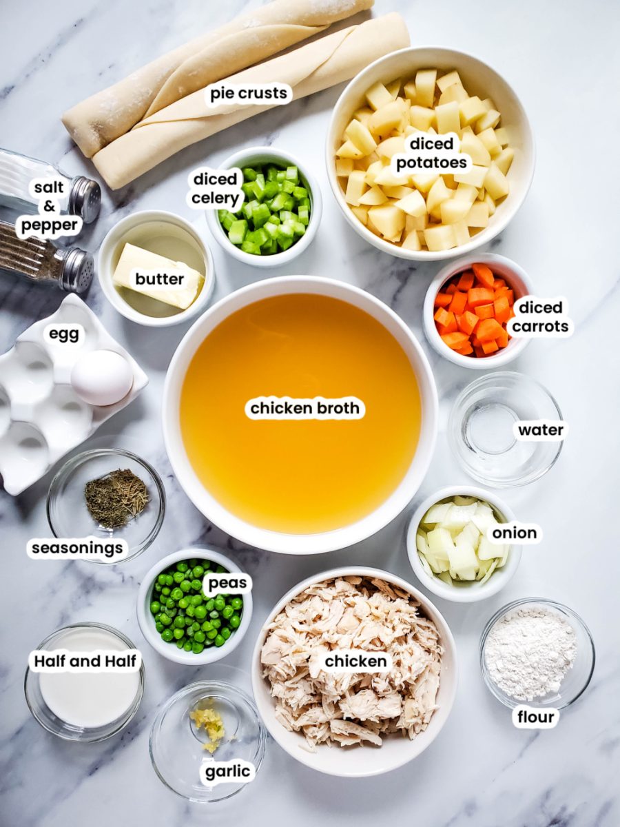 ingredient list for chicken pot pie