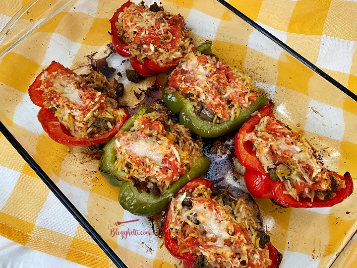 baked stuffed spicy sausage peppers