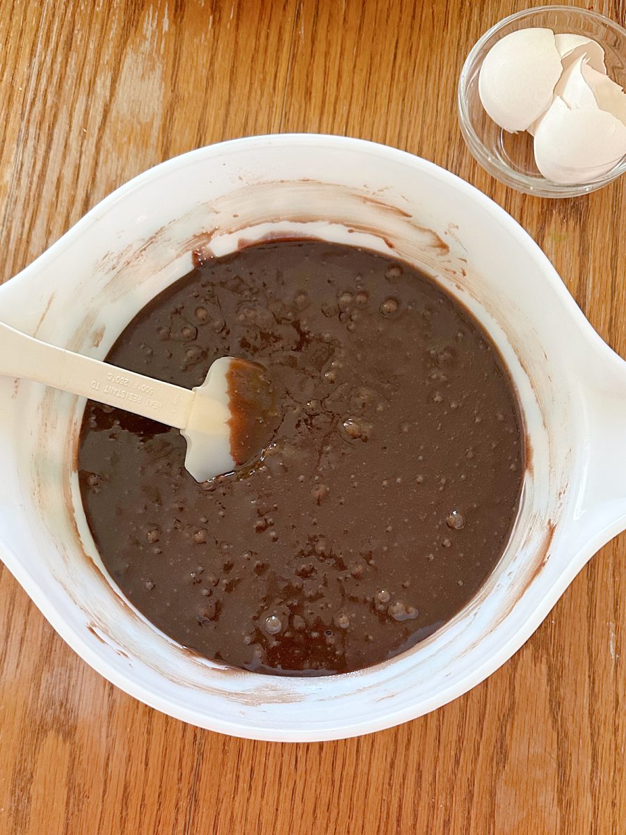 brownie batter in bowl