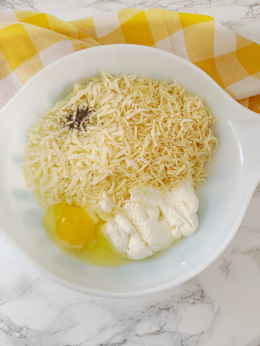 bowl with cheese ingredients