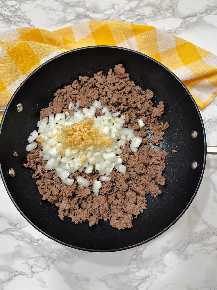 browning beef in skillet