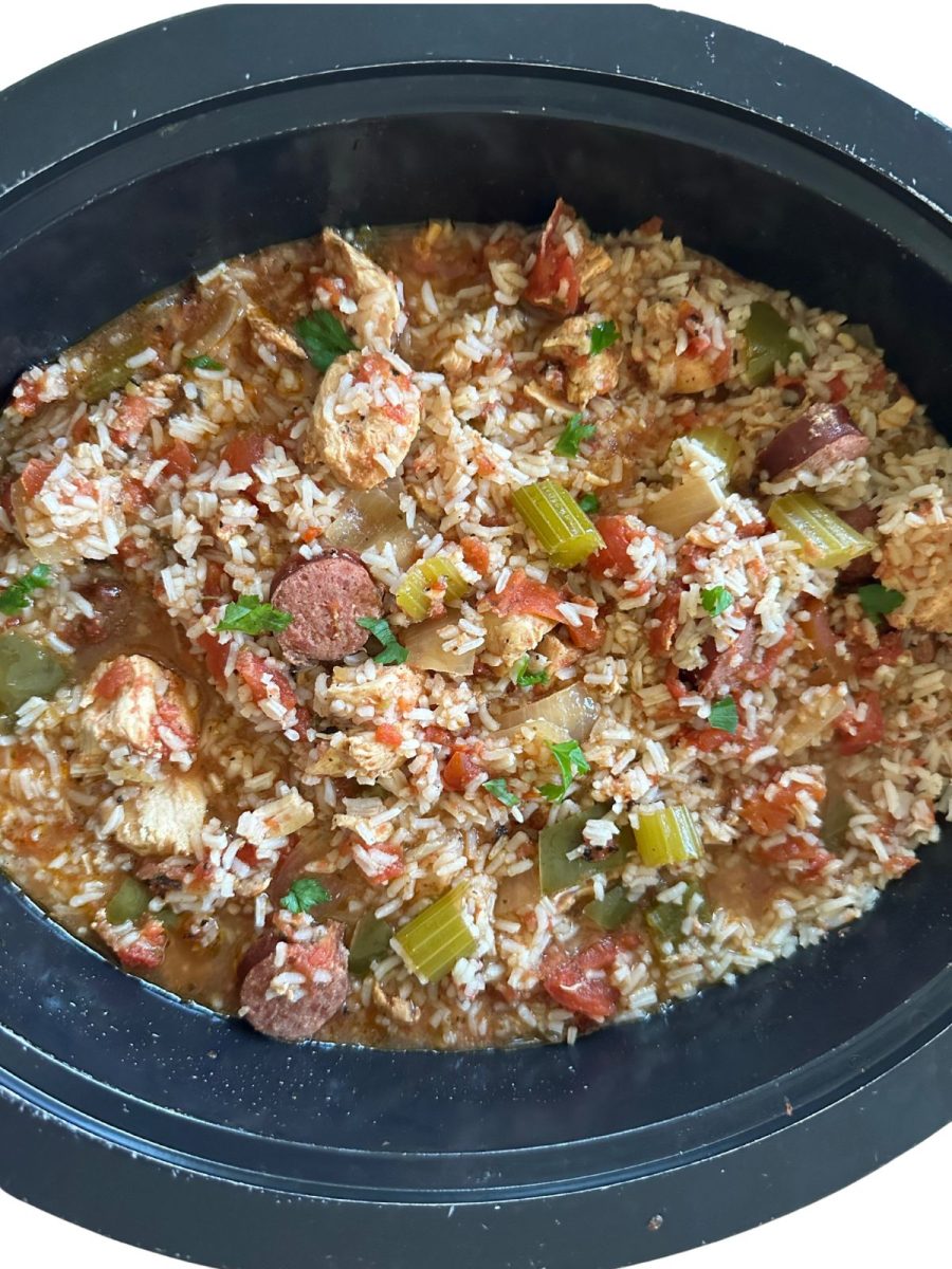 Crockpot jambalaya close up