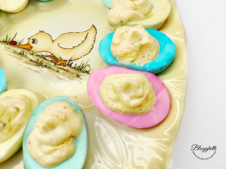 Easter colored deviled eggs