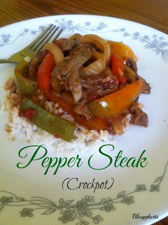 This easy crock pot Pepper Steak is a delicious combination of tender steak strips, fire-roasted tomatoes, and peppers cooked in an Asian-inspired sauce.