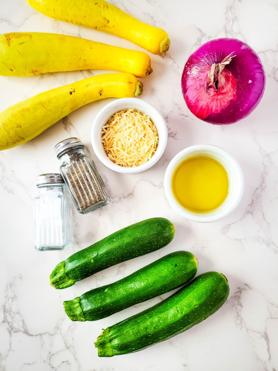 ingredient for zucchini and squash bake