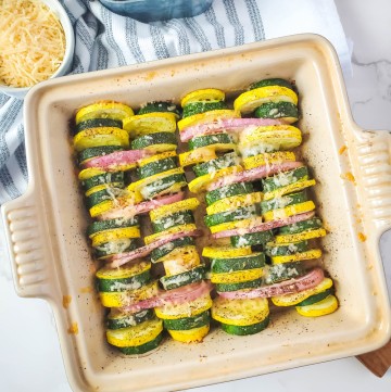roasted zucchini and squash bake with Parmesan cheese
