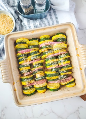 roasted zucchini and squash bake with Parmesan cheese