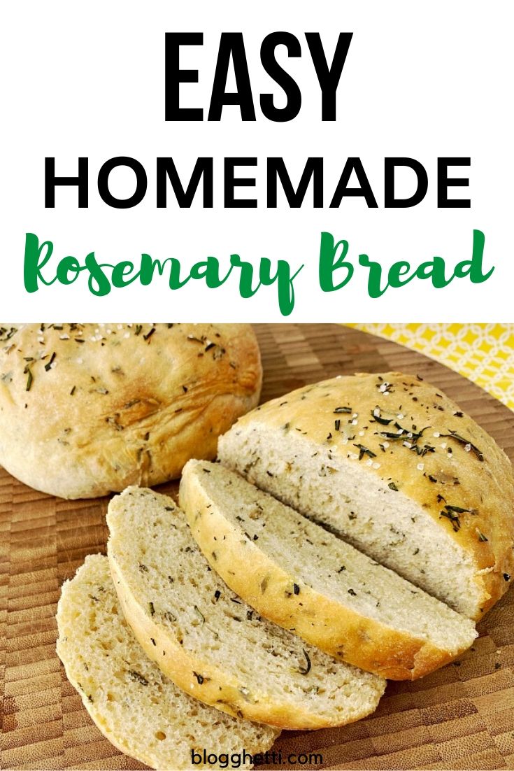 homemade rosemary bread pinterest image