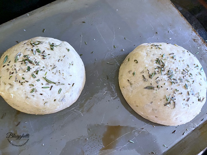 rosemary bread dough ready to bake
