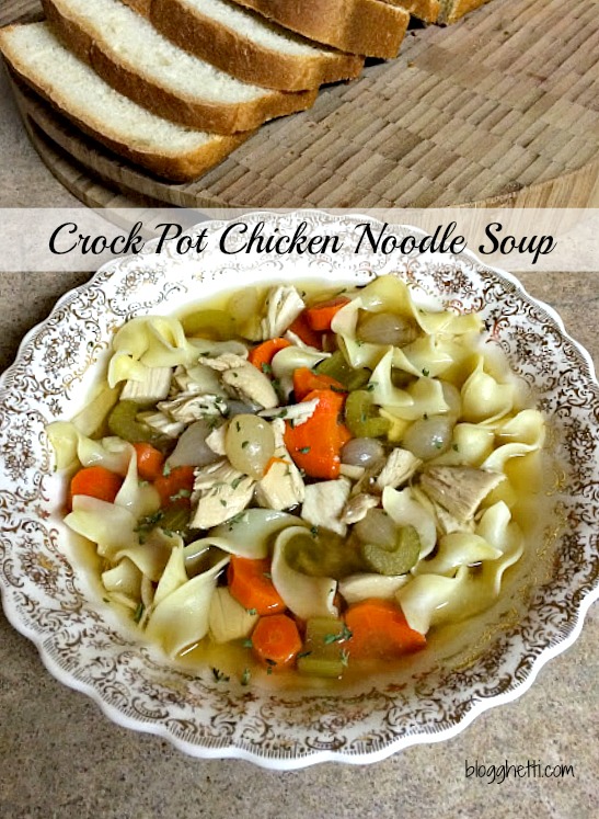 Crock pot Chicken Noodle Soup is perfect during the cold weather; it's the perfect comfort food. So simple to make, wonderfully delicious, and healthy for you. 
