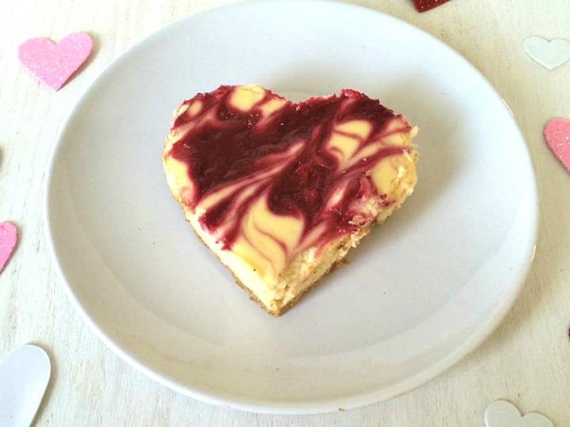 White Chocolate Raspberry Cheesecake Hearts