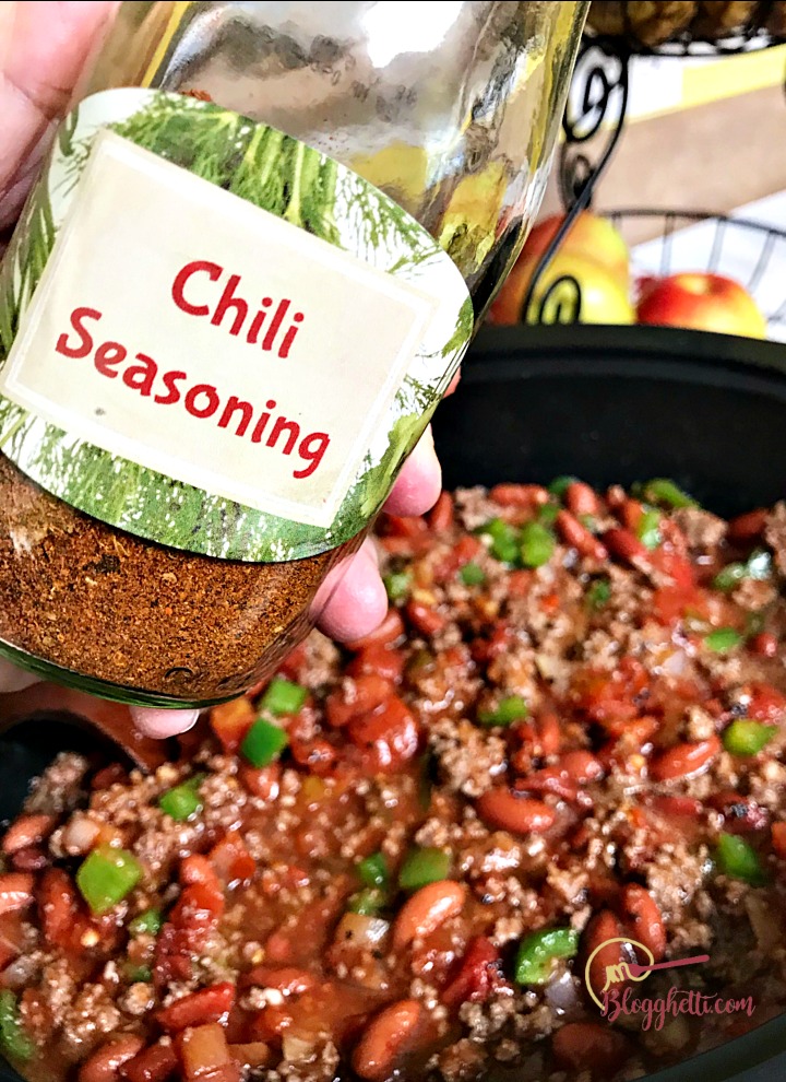 diy homemade chili seasoning bottle