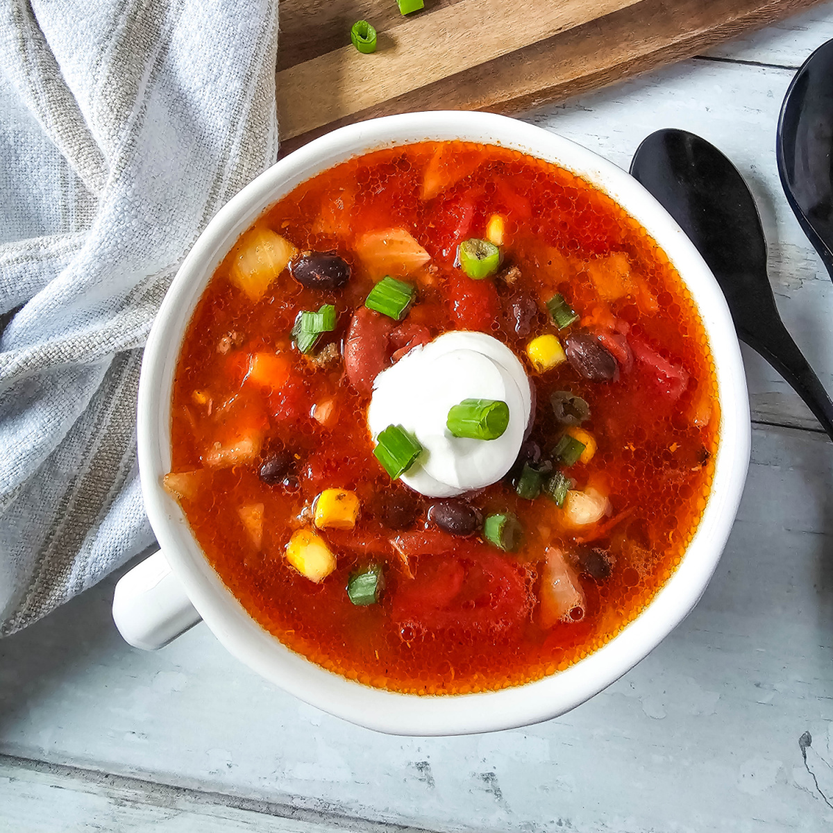 Easy Slow Cooker Taco Soup Recipe