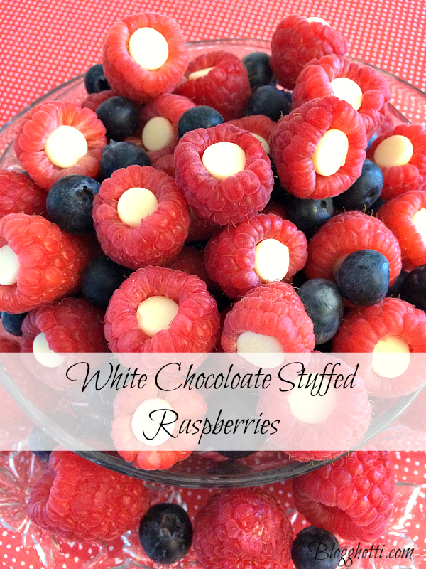 white chocolate stuffed raspberries