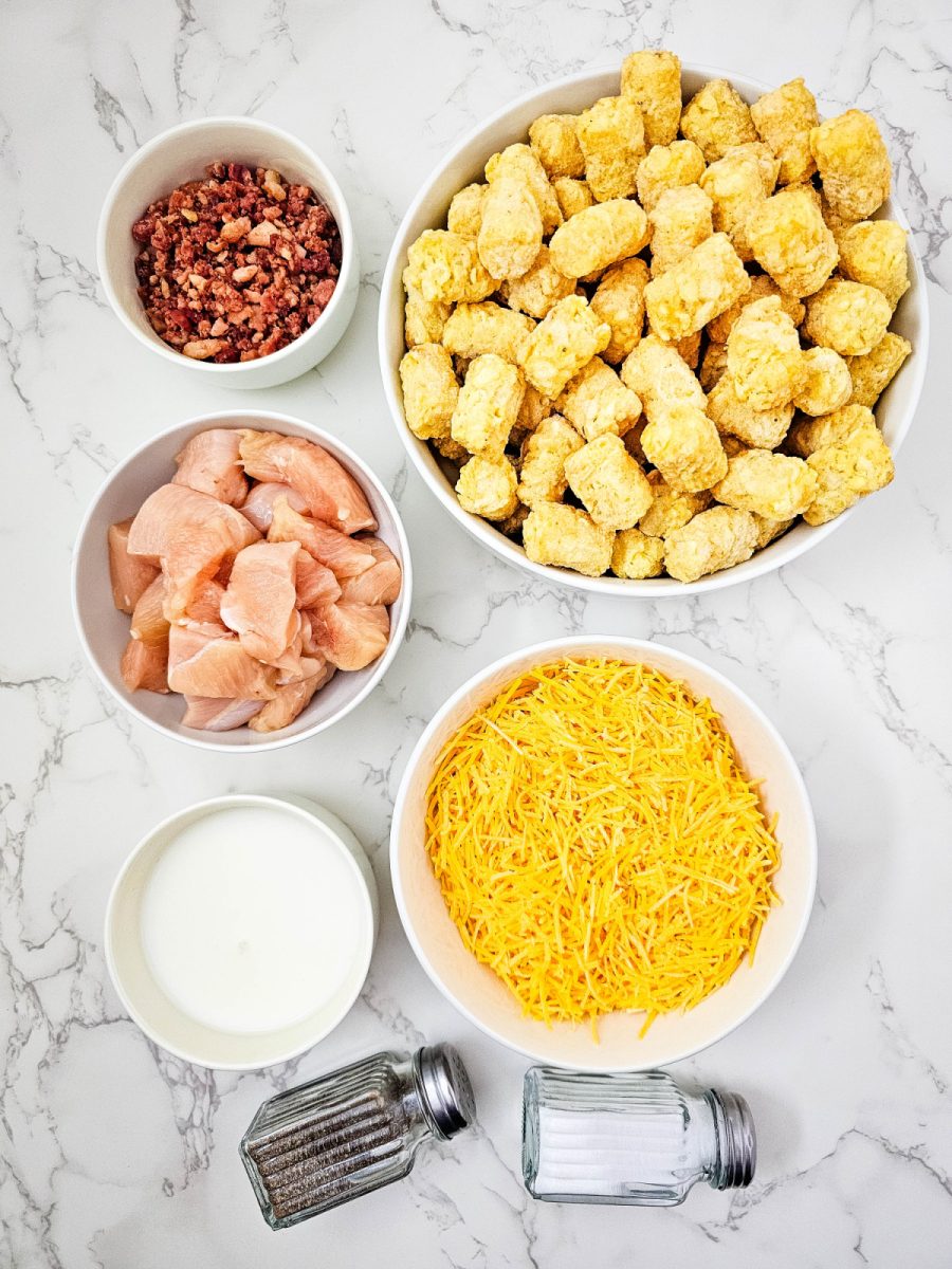 ingredients for chicken and tots