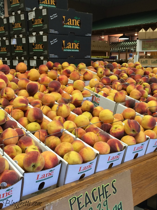 Crates of fresh Georgia Peaches at Lane's Packing Plant