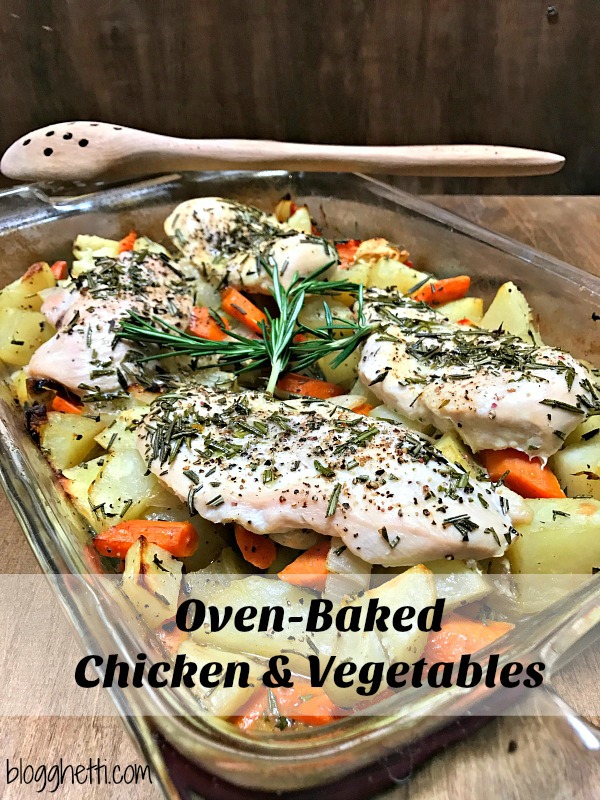 It is perhaps one of my favorite one pan meals. It uses my favorite herb, rosemary and you can't go wrong with potatoes, carrots, and chicken combination.