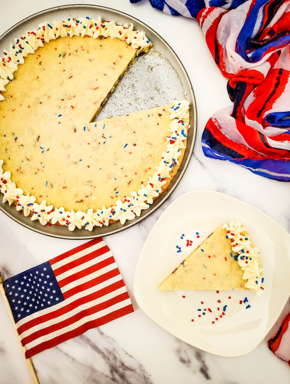 Red, White, and Blue Cookie Cake