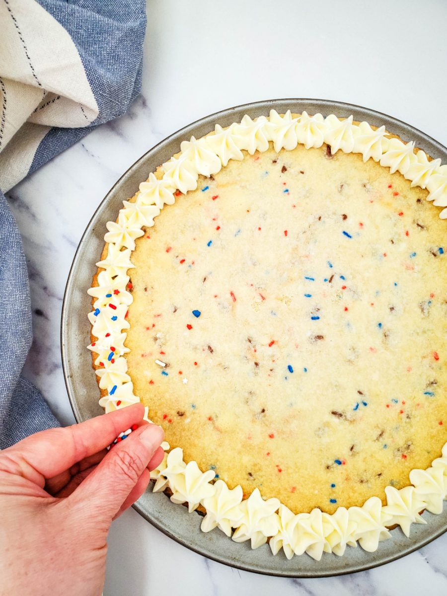 top frosting with sprinkles