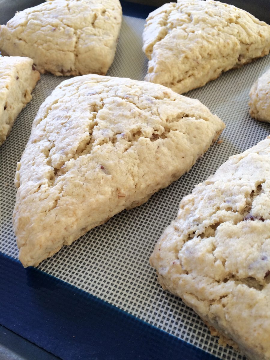 baked scones on baking sheet