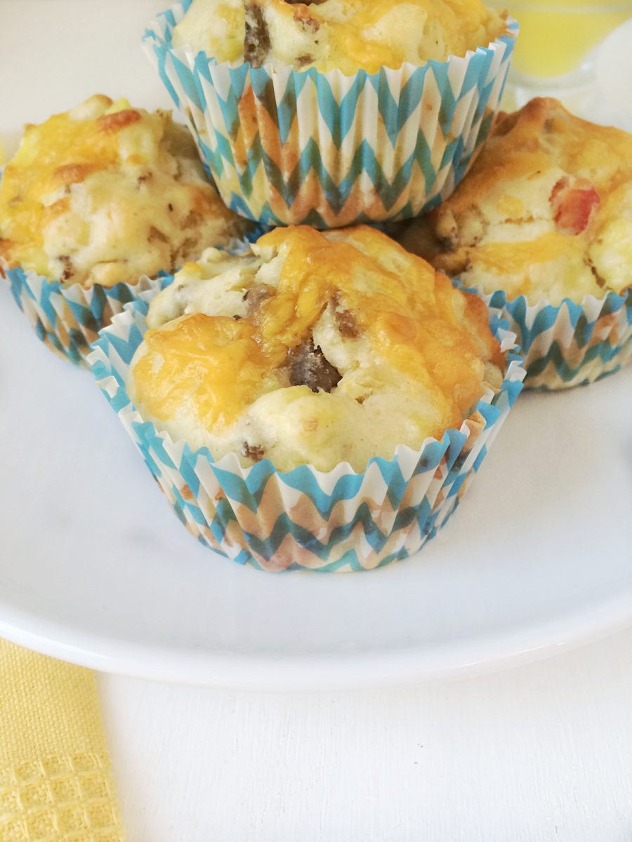 close up of sausage and egg muffins