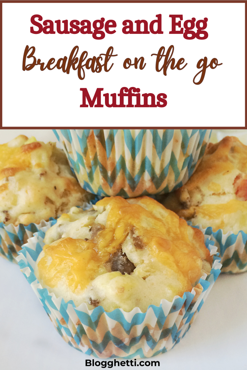on the go breakfast muffins image with text