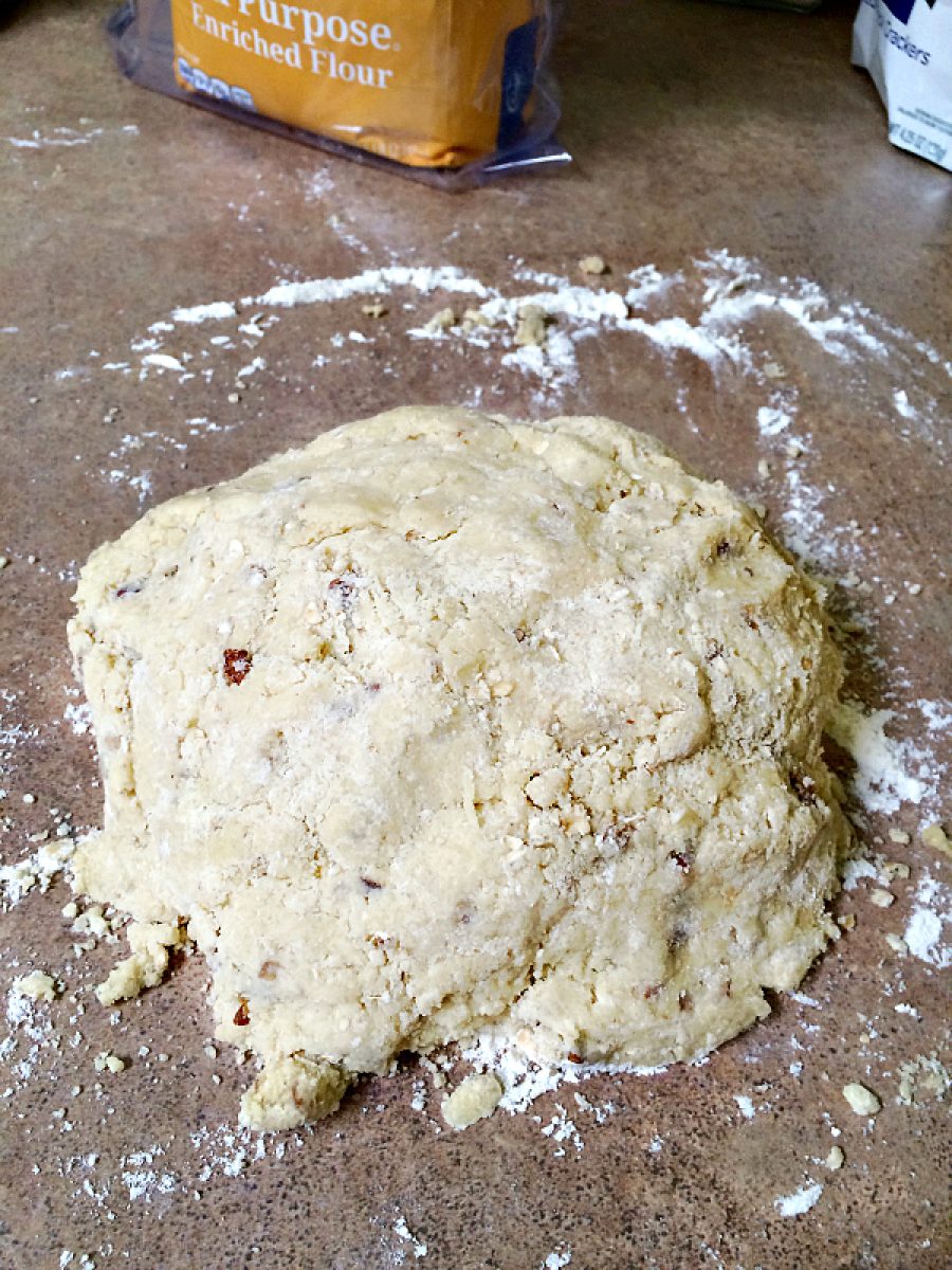 scone dough on floured surface