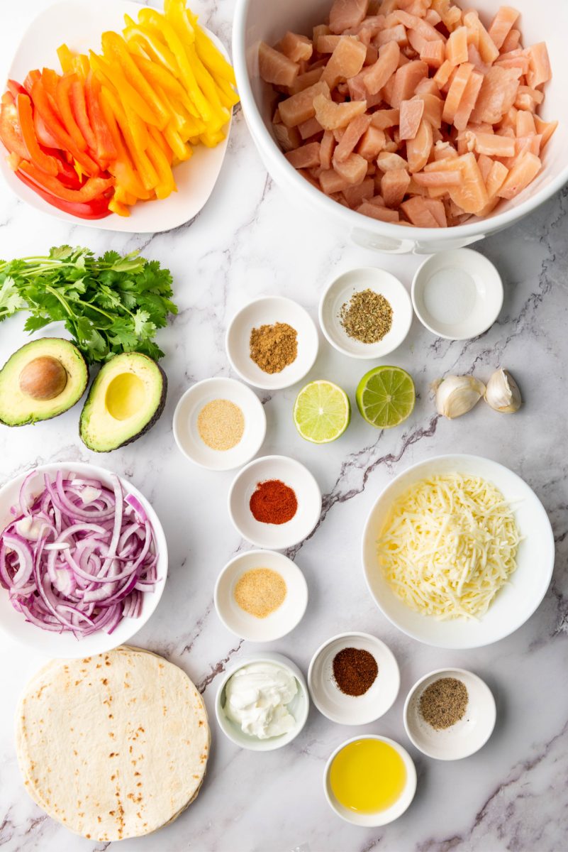 Ingredients for fajitas