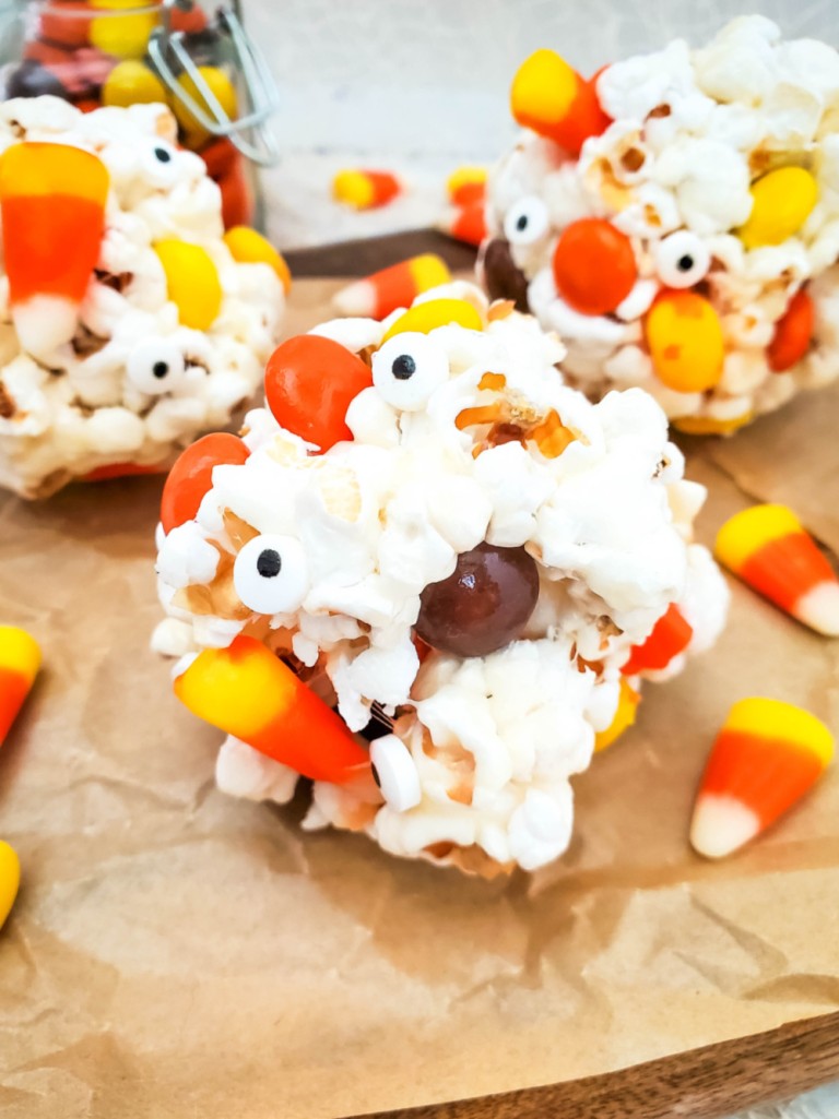 Easy Halloween Popcorn Candy Balls Recipe