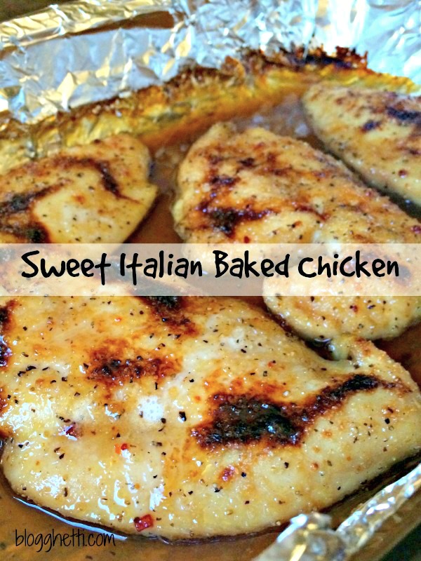 Sometimes the best recipes are those that are not complicated by a long list of ingredients or elaborate cooking techniques. I love this Sweet Italian Baked Chicken recipe for a few reasons: it's easy to prepare, cooking time is under 30 minutes, and the best is that it only contains 3 ingredients. That short list of reasons doesn't take away from the fact that this baked chicken comes out of the oven so moist, sweet, and delicious.