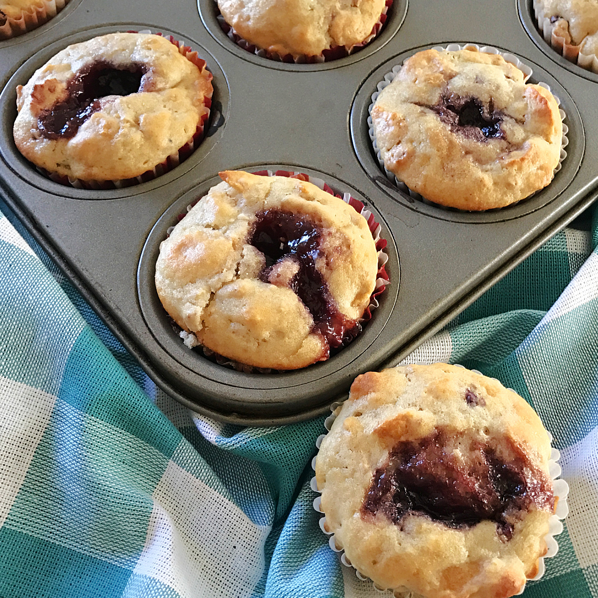 feature image of jam cereal muffins