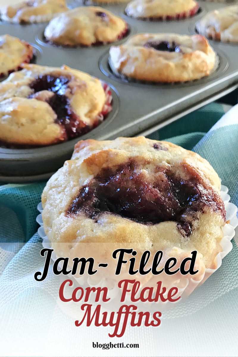 jam filled muffins image with text overlay