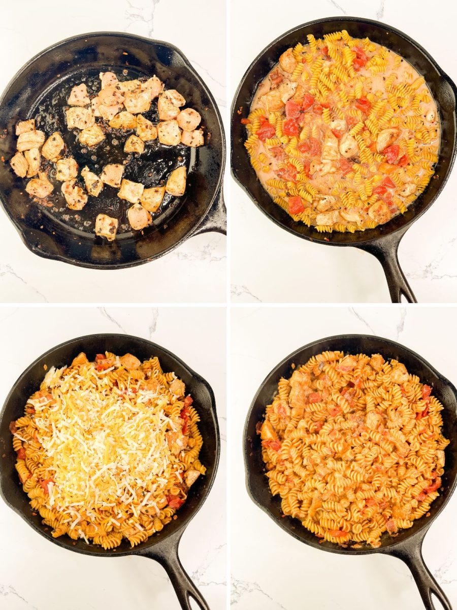 process to make bbq chicken pasta