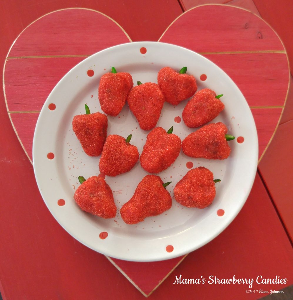 These coconut strawberry-shaped confections make a pretty addition to any dessert tray and require no baking. I love a good retro recipe with memories and this one does not disappoint - super sweet in more than one way!