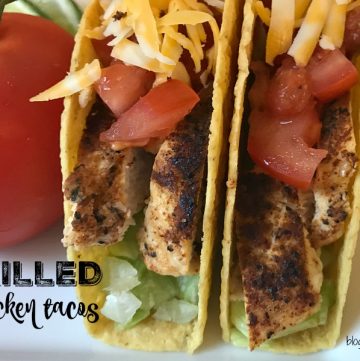 Your Taco Tuesday just got better with these easy Grilled Chicken Tacos with a homemade taco seasoning.