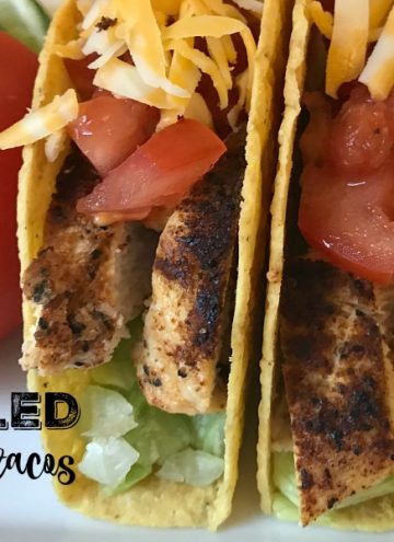 Your Taco Tuesday just got better with these easy Grilled Chicken Tacos with a homemade taco seasoning.