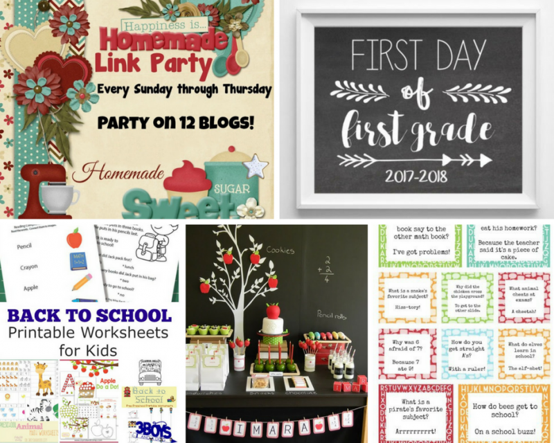 This week’s party is all about the upcoming back-to-school season! From first day of school printables to ways to punch up school uniforms, there’s a little something for everyone this week.