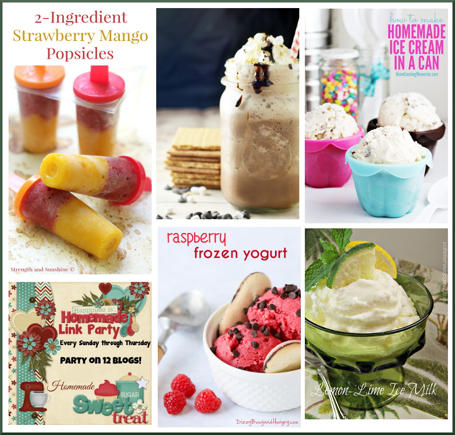Welcome back to this week’s  Happiness is Homemade Link Party!  It’s August and this week’s party is all about trying to stay cool with all of these refreshing ideas. You might choose popsicles or ice cream or a refreshing frozen coffee drink to make. Be sure to check out this week’s features and the other awesome new posts from your hosts and fellow bloggers and have an awesome week ahead!