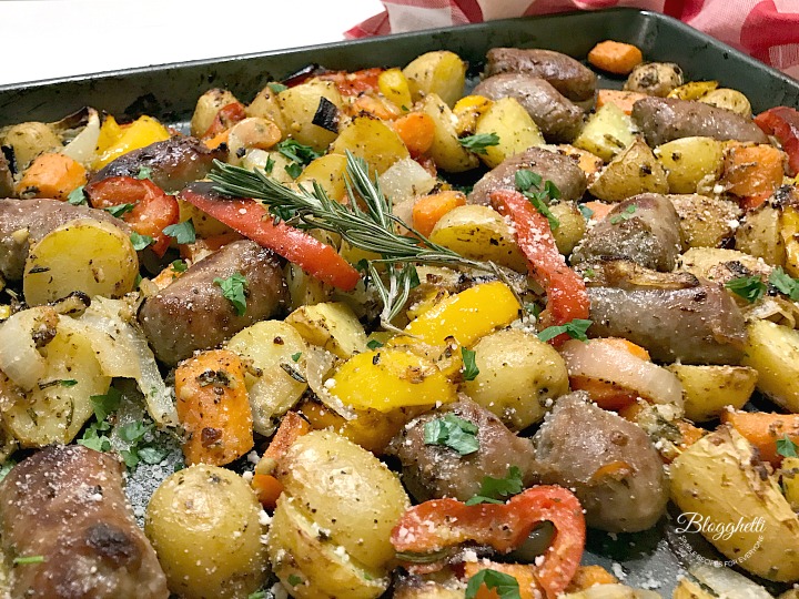 Roasted Italian Sausage with Vegetables sheet pan dinner
